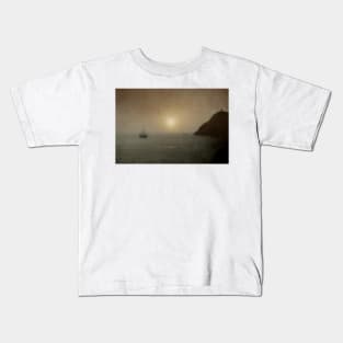 A Ship at Sunset Kids T-Shirt